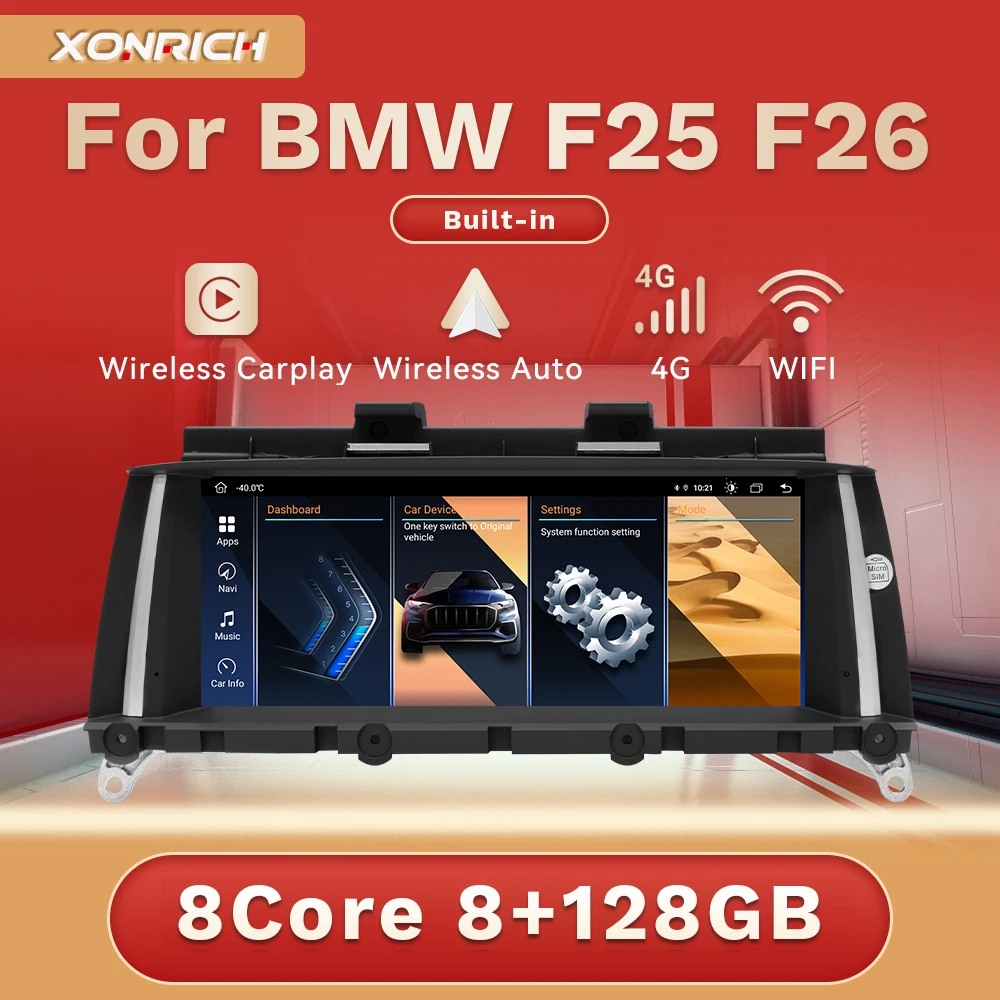 Auto-Multimedia-Player Für BMW X3 F25 X4 F26 CIC NBT Android 14 Drahtlose Carplay Android Auto128G GPS 4G Wifi DSP 8 Core Stereo