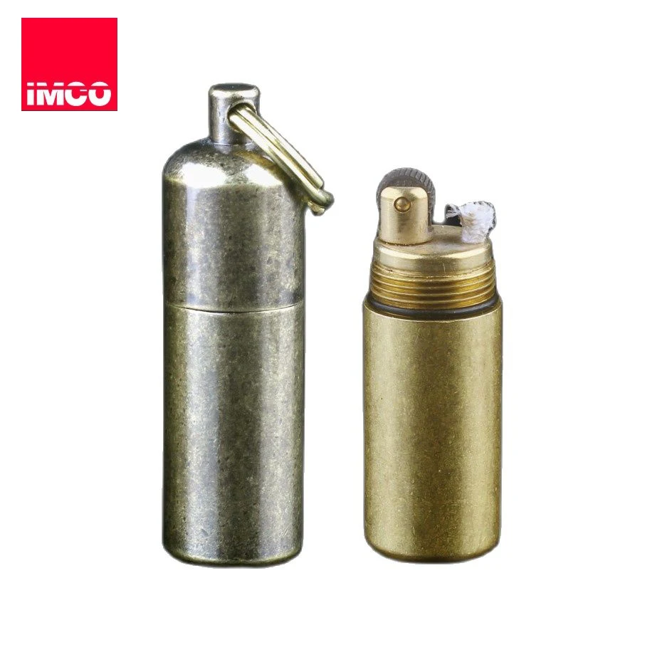IMCO 6100 Mini-Ölfeuerzeug, kleines Kerosin-Feuerzeug, tragbares Messing-Benzinfeuerzeug, Erdnuss-EDC-Feuerzeug, 50*13mm Image