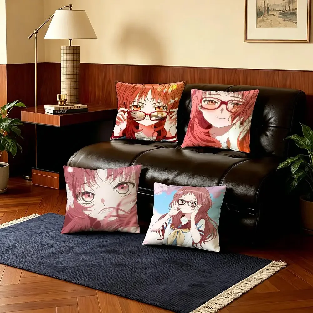 T-The Girl I Like Forgot Her GlassesS Kissenbezug, 4 Stück, ultraweiche, kurze Plüsch-Kissenbezüge, 40 x 40, 45 x 45, Boho-Stil, für Sofa, Schlafzimmer Image