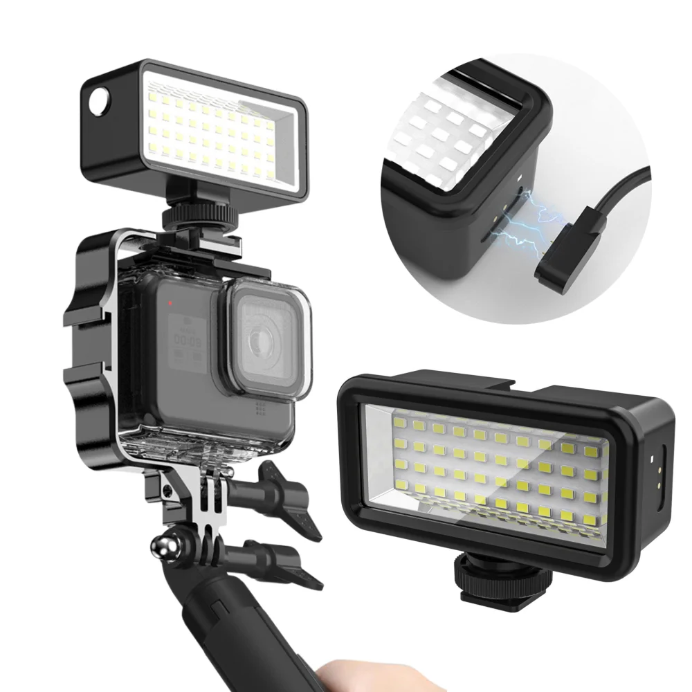 Unterwasser-Tauchlampe Wasserdichte 40M LED-Leuchte Blitzbeleuchtung für GoPro Hero13 12 DJI Action 6 5 Pro 4 Kamera-Zubehör Image