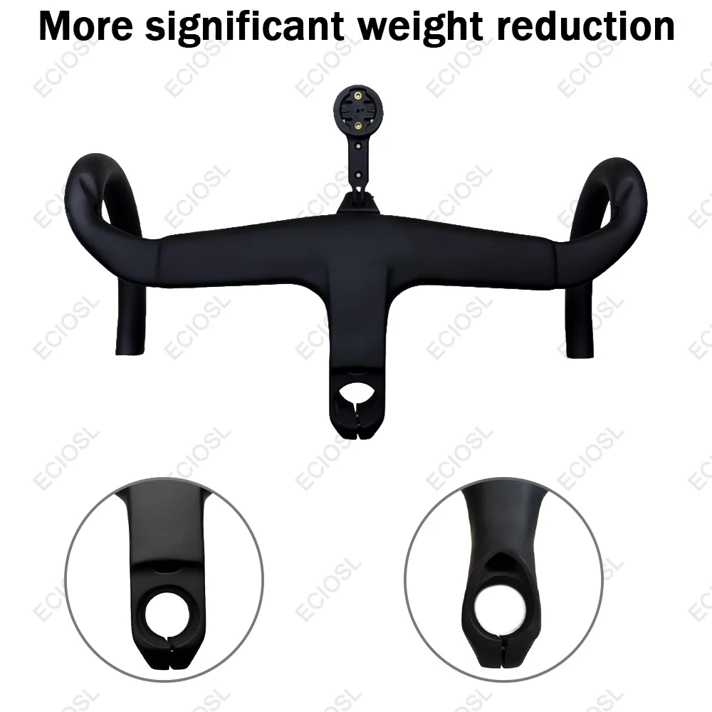 T1000 Carbon-Lenker 380-440mm Interne Verkabelung Integriert 28,6mm mit Fahrrad-Abstandshalter Rennrad-Rahmenteile Ideal für Rennradfahren