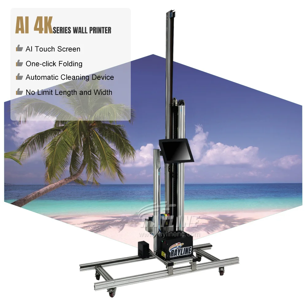 Rayline AI 4K Wanddruckermaschine Tragbare 3D UV Vertikale Direkt-Wanddruckmaschine für Glas Holz PVC Metall Innen- und Außenbereich Image