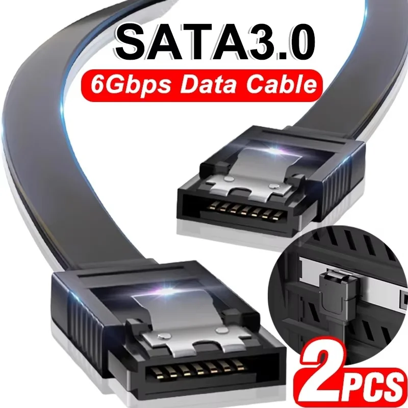 SATA III Datenübertragungskabel 6Gbps Gerades Gebogenes HDD SDD Datenkabel für SATA HDD SSD CD-Laufwerk Desktop-Computer-Zubehör Image