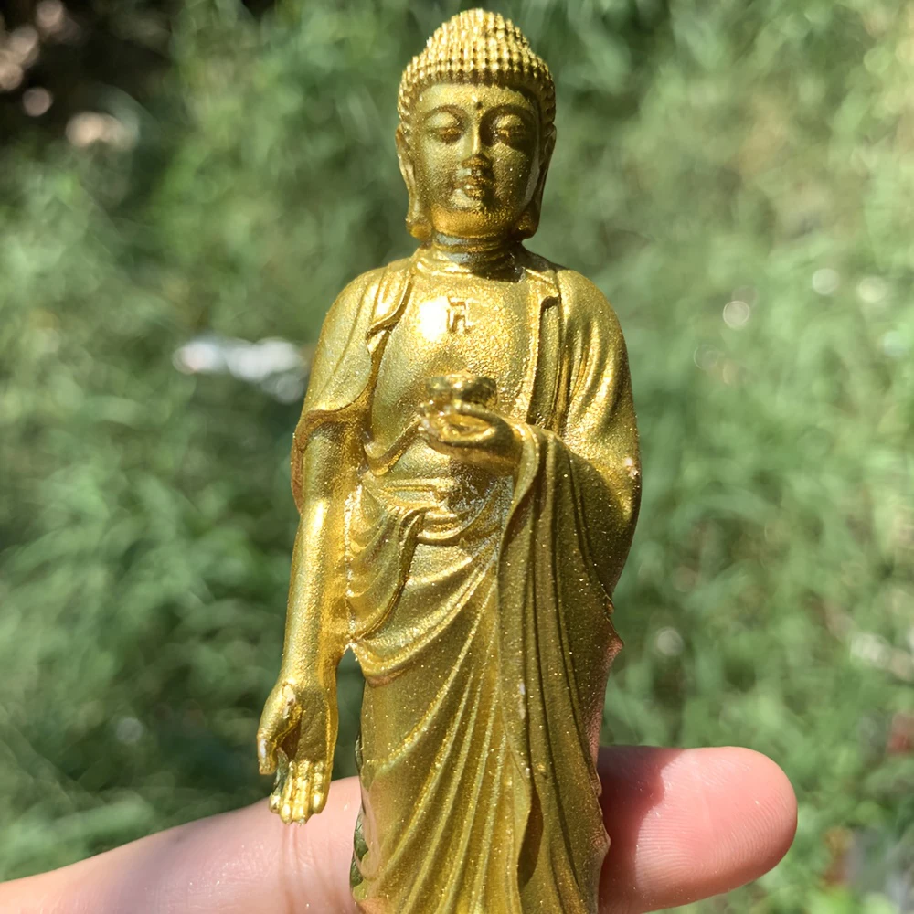 5 Zoll große Buddha-Statue aus Kunstharz, Shakyamuni-Buddha, traditioneller chinesischer Stil, geeignet für Feiertagsdekorationen, Bürodekorationen, Halloween-Dekorationen, Tischdekorationen,