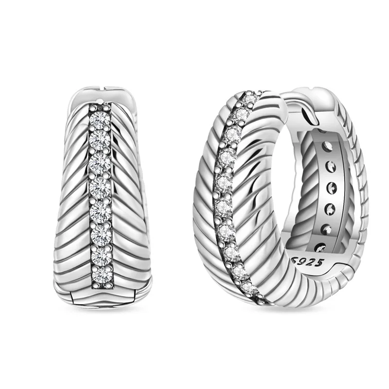Neue 925 Sterling Silber Vintage - Gewebte Damen-Ohrringe Brillante Hochzeits-Verlobungs-Stern-Ohrringe Schmuck Geschenk Image