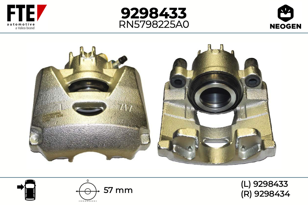 FTE Bremssattel 9298433 Vorderachse links für Peugeot Image