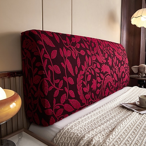 1 Stück Jacquard-Samt-Kopfteilbezug mit Blumenmuster, vielseitig elastisch und für alle Jahreszeiten geeignet. Einfacher Kopfteilbezug, Kopfteil-Rückenlehnenbezug, einfacher Staubschutz, Schutzhülle Image