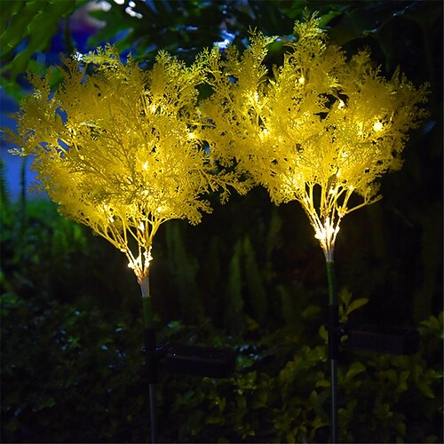 2 Stück Solar-Blumenwegleuchten, LED-Gartenleuchten, Rasenleuchten, wasserdichte Retro-Blumenlandschaftslampen Image