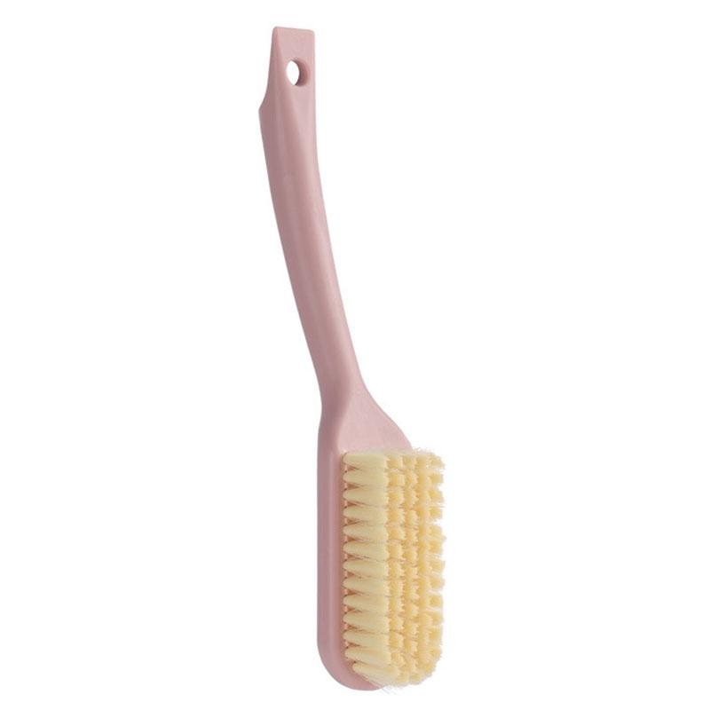 Long Handle Soft Bristle Shoe Cleaning Brush With Hook Ergonomic Multi Use Household Scrub Brush khaki