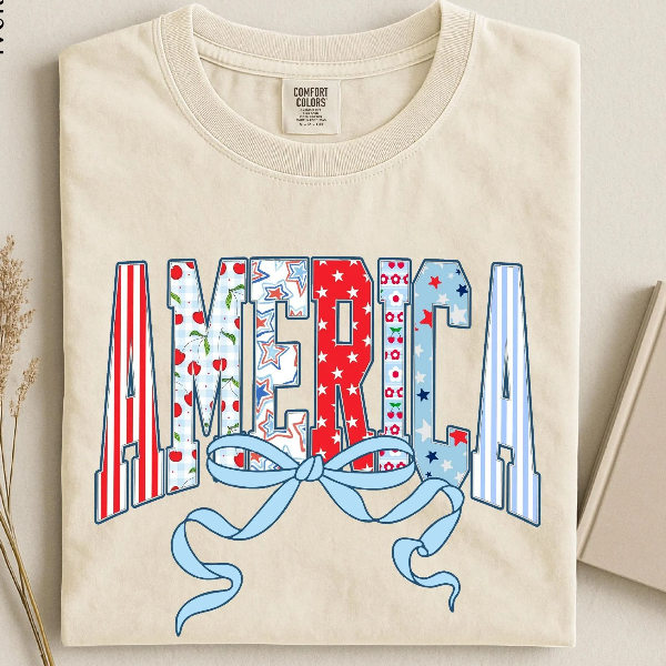 America Coquette Patriotic Bow Comfort Colors 4th Of July Graphic Tee green 3xl sweatshirt