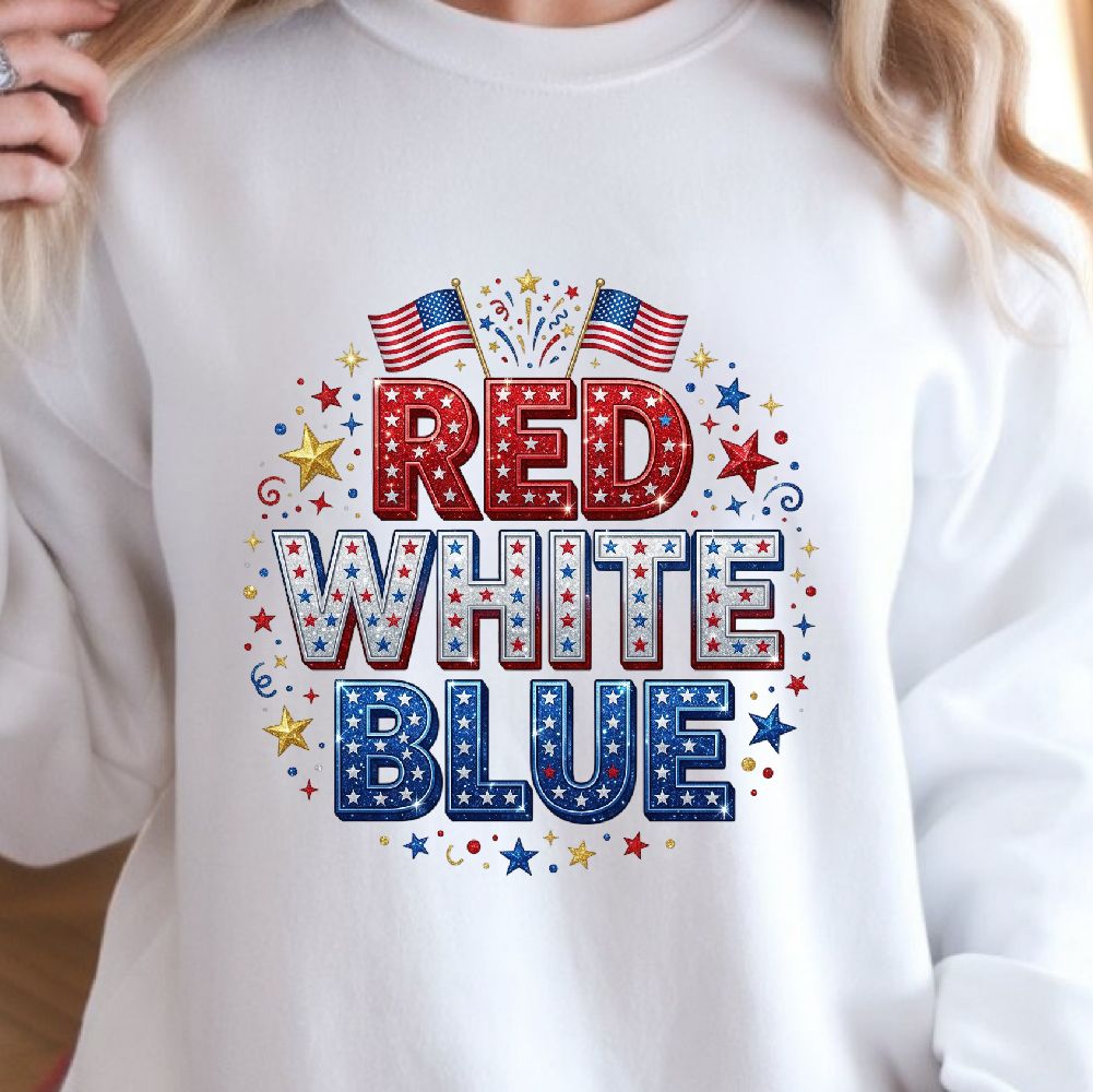 Patriotic Red White Blue 4th Of July T Shirt Design Independence Day USA Graphic Tee hot Pink xl sweatshirt
