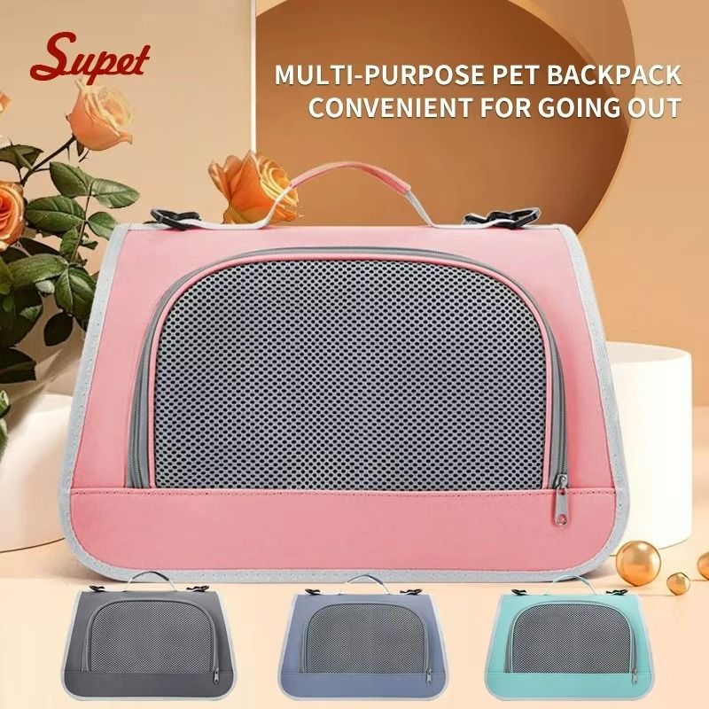 Folding Waterproof Travel Carrier For Cats & Small Dogs pink