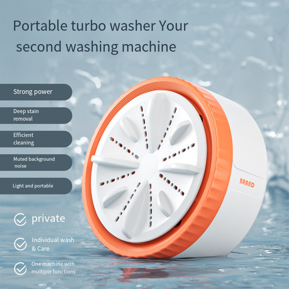 AquaSpin Portable Mini Washing Machine USB Ultrasonic Washer For Travel & Delicates green Remote