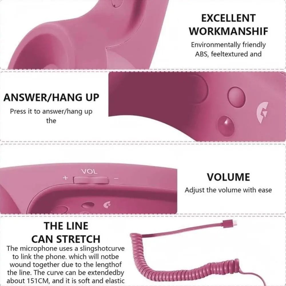 Retro Phone Handset Receiver For Type C Smartphones blue