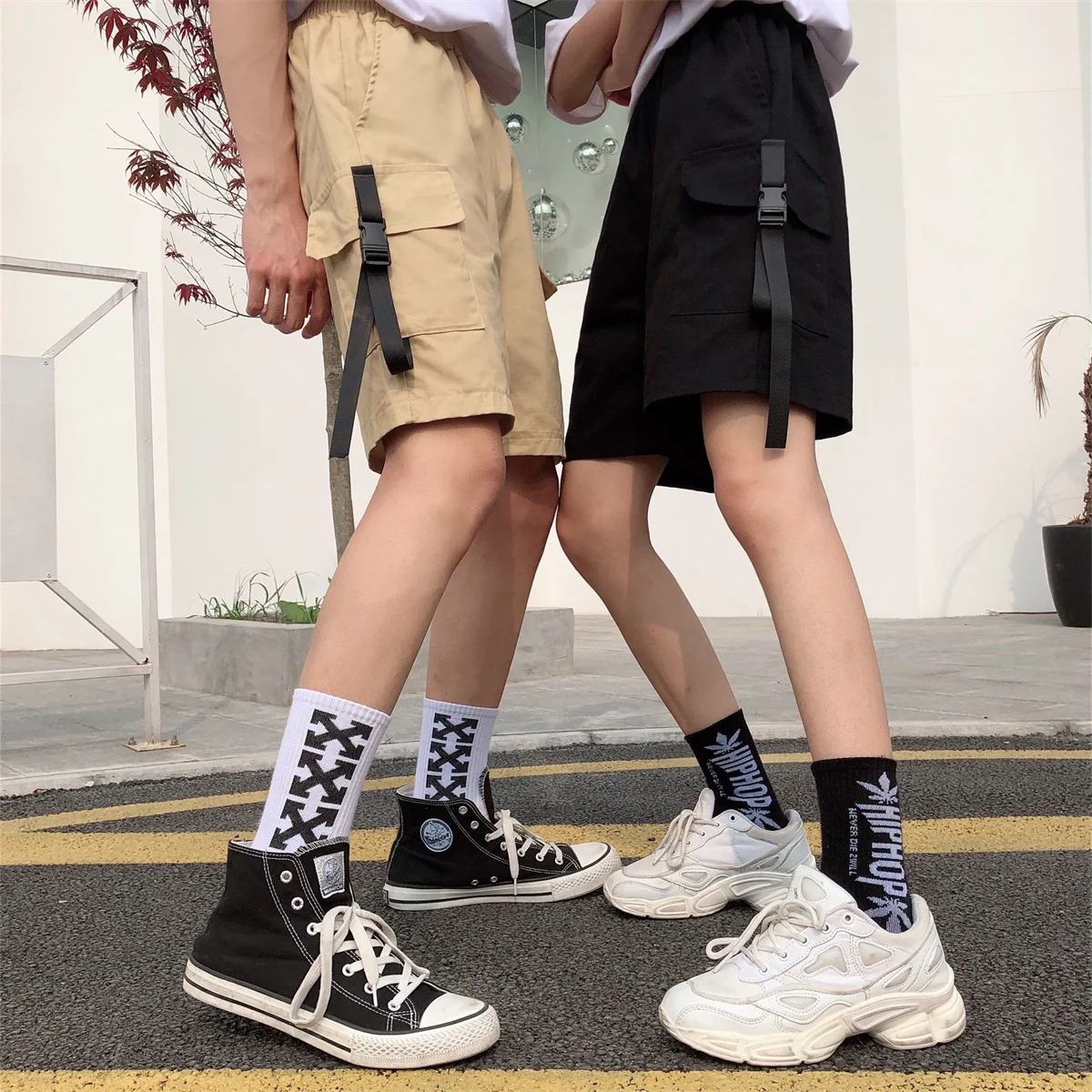 Lose Cargo-Shorts für Damen mit Großen Taschen, Harajuku Japan Shorts, Koreanischer Ulzzang Trend, Streetwear Sommer Hip-Hop Shorts für Mädchen