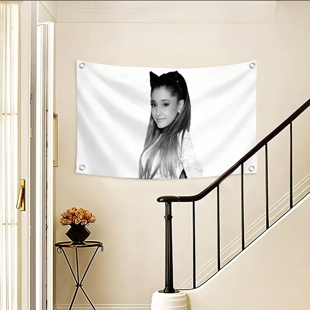 Pop-Sängerin A-ariana 7rings GrandeS Flags, individuelle Camping-, Outdoor-, Garten- und Raumdekoration, Hintergründe, Wandkunst, Familiengeschenke Image