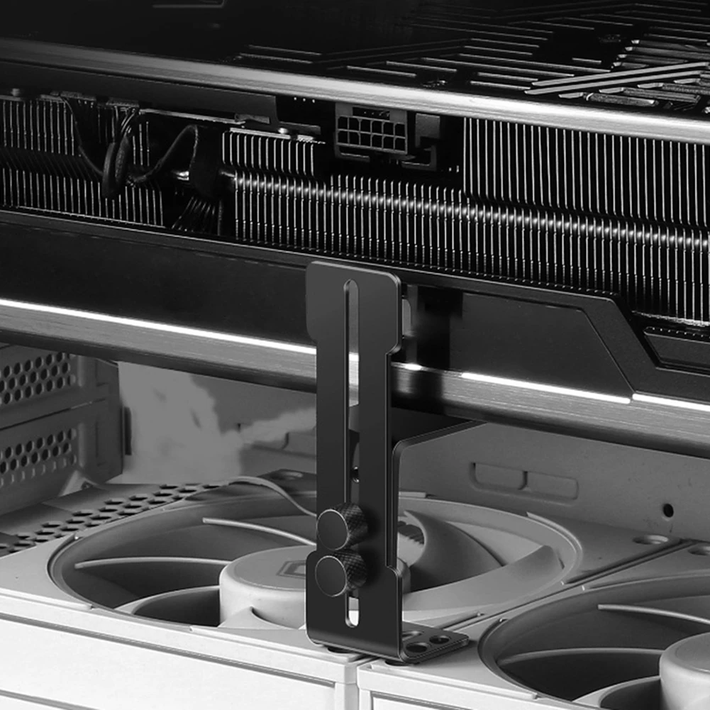 Gehäusehalterung für 12cm Lüfterposition, Edelstahl-Grafikkartenhalter, Videokarten-Stützhalterung zur Verhinderung von Durchhängen für RTX 4090 Image