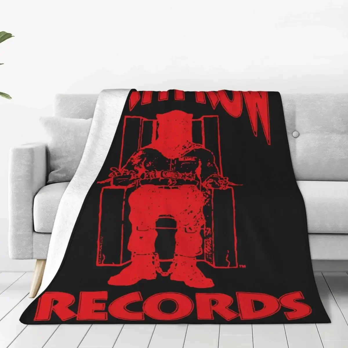Death Row Records Red Fleece Leichte Fleecedecken für Auto, Sofa oder als Tagesdecke Image