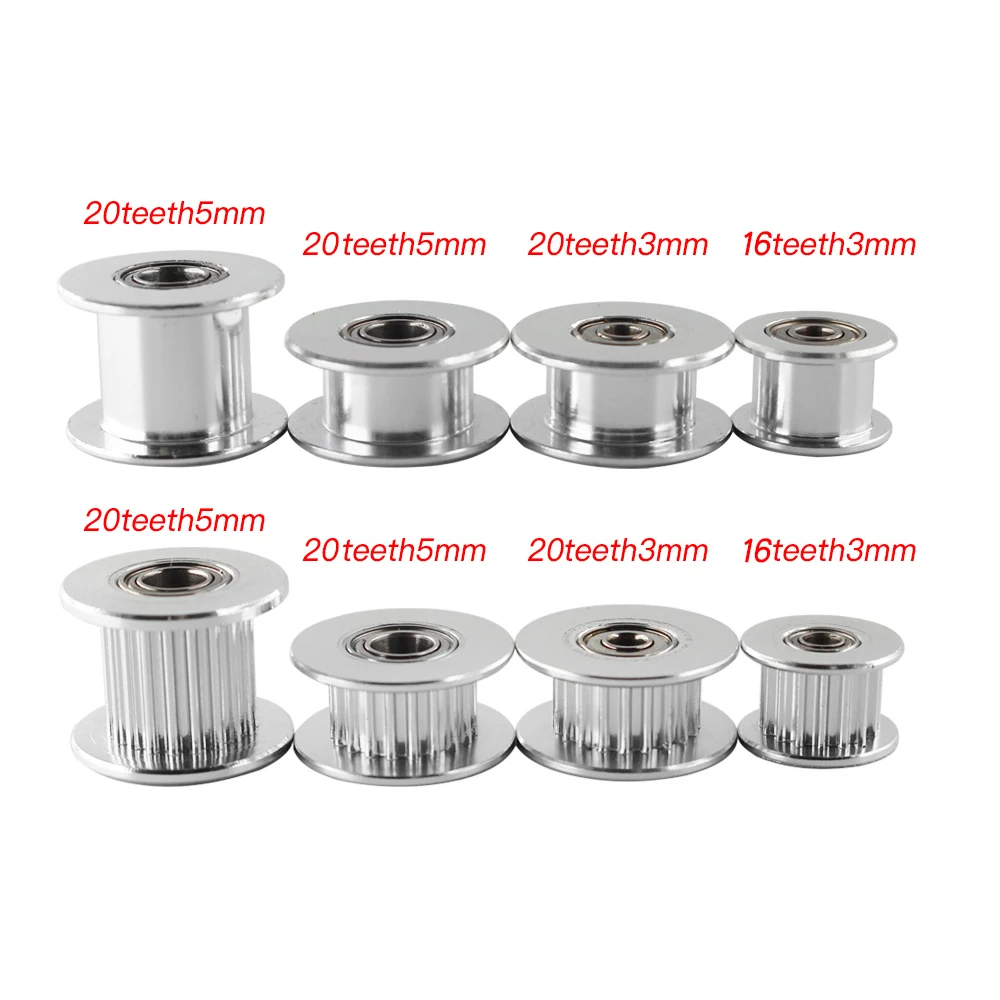 5Pcs GT2 Umlenkrolle Antriebsrad Mit Lager 16/20 Zahn Rad Bohrung 3/5mm Zähne Breite 6/10mm Für 3D Drucker Image