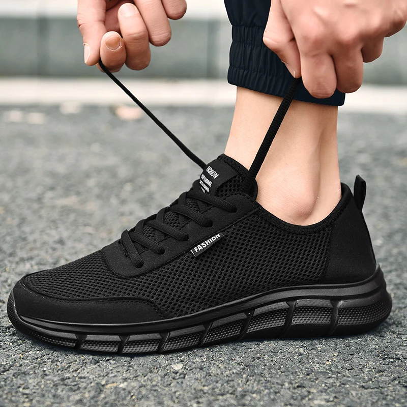 Männer Schuhe 2020 Sommer Turnschuhe Atmungs Casual Schuhe Mode Komfortable Lace up Männer Sneakers Mesh Wohnungen Plus Größe 38-48