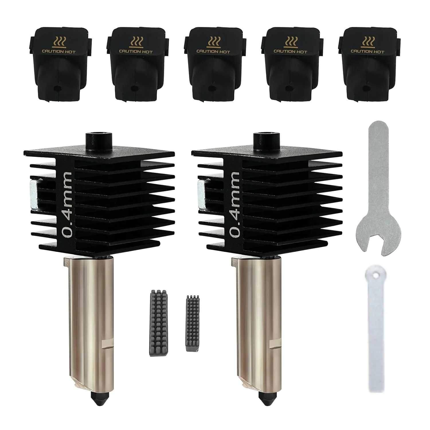 2-teiliges A1/A1 Mini Hotend-Kit, Hochtemperatur-Gehärteter-Stahl-Düsenextruder, mit Silikonsocke & Bürste für Bambu Lab 3D-Drucker Image