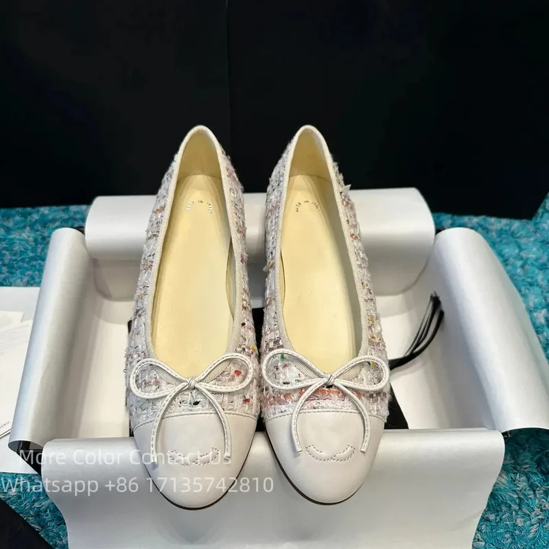 Paris Designer-Leder-Ballerinas für Damen, gesteppt, zum Hineinschlüpfen, mit runder Zehenpartie, handgewebte Schuhe, US-Größe 4-11