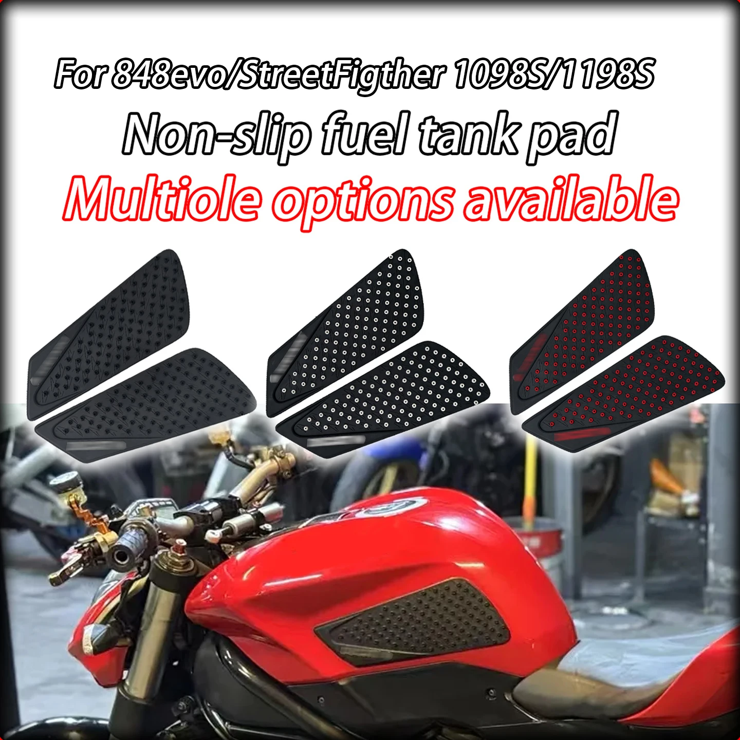 Für Ducati 848evo 1198S 1098S 848 Motorrad-Tank-Traktionspad, Gummi-Seitengriff, Kniegriff-Schutz, Aufkleber, Anti-Rutsch-Sticker Image