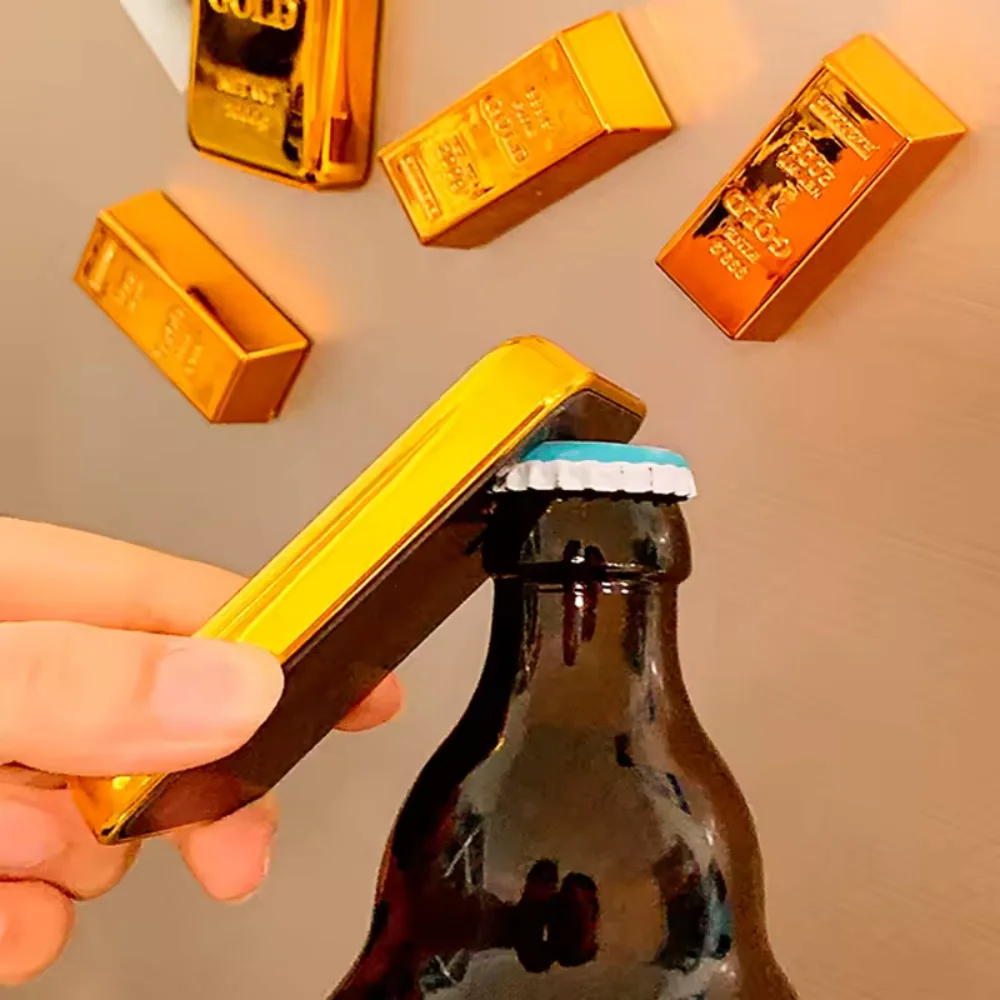 Persönlichkeit Kreative Gold Bar Geformt Bier Flasche Opener Goldene Nugget Kühlschrank Magnet Bier Öffner Bar Küche Utensilien