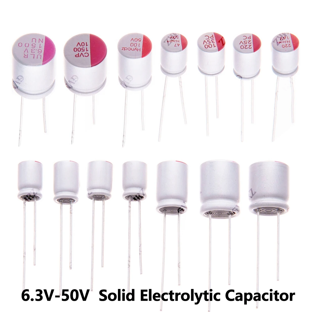 5 Stück/10 Stück 6,3 V 10 V 16 V 25 V 470 uF 1500 UF Kapazität 820 UF 680 UF DIP-Festelektrolytkondensator 35 V 50 V 47 uF 100 uF 220 uF Image