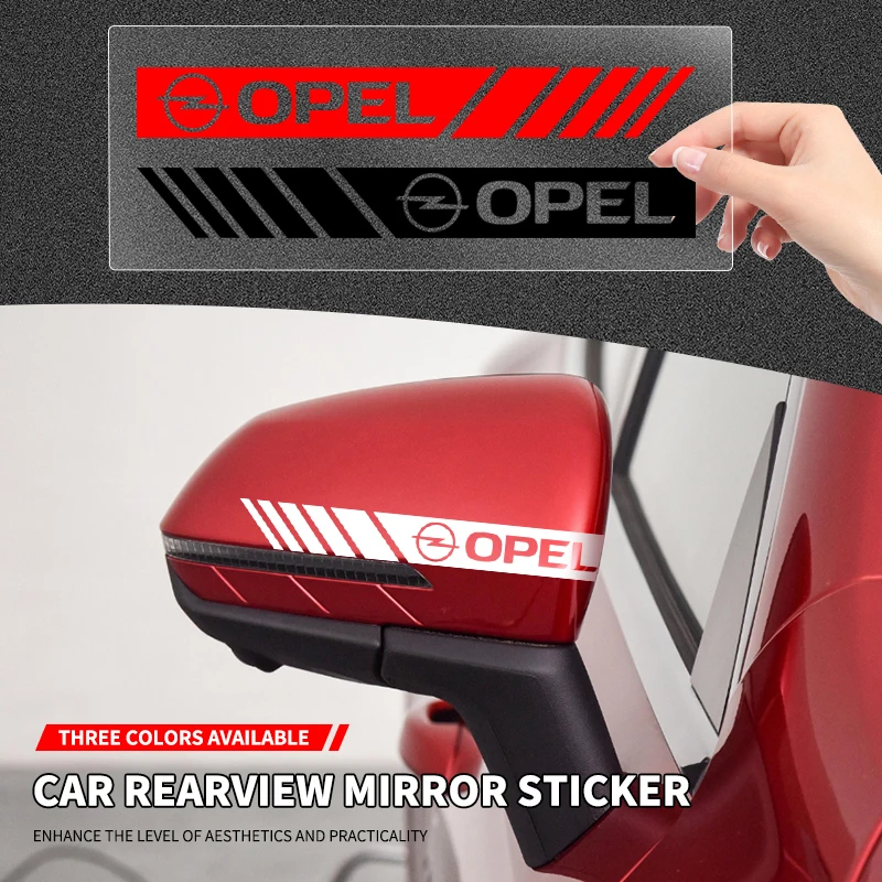 2 Stück Auto-Rückspiegel-Aufkleber Seitenstreifen DIY-Aufkleber für Opel Corsa Astra Insignia Vectra Zafira Meriva Mokka Grandland Image