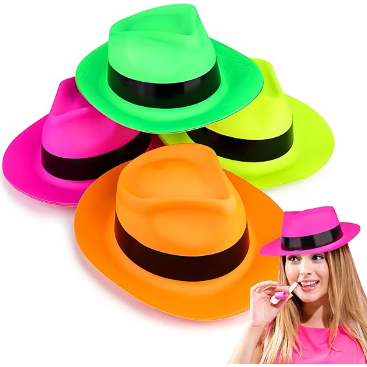 4 Stück Partyhüte, erhältlich in verschiedenen Farben, geeignet für Silvester, Geburtstage, Hochzeiten, Festivals, Bühnenauftritte Image