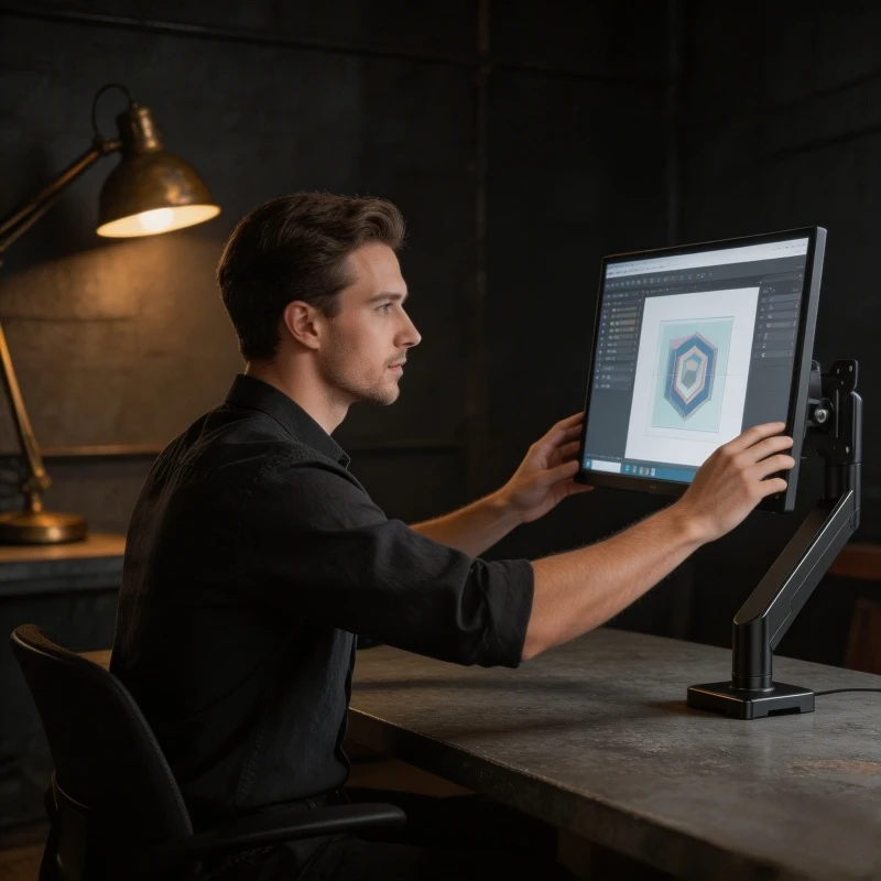 Universell Verstellbare Einzelmonitor-Tischhalterung 32 Zoll 19,8 lbs Tragfähigkeit Schwenk- und Neigbare Computerhalterung für Schreibtisch Image