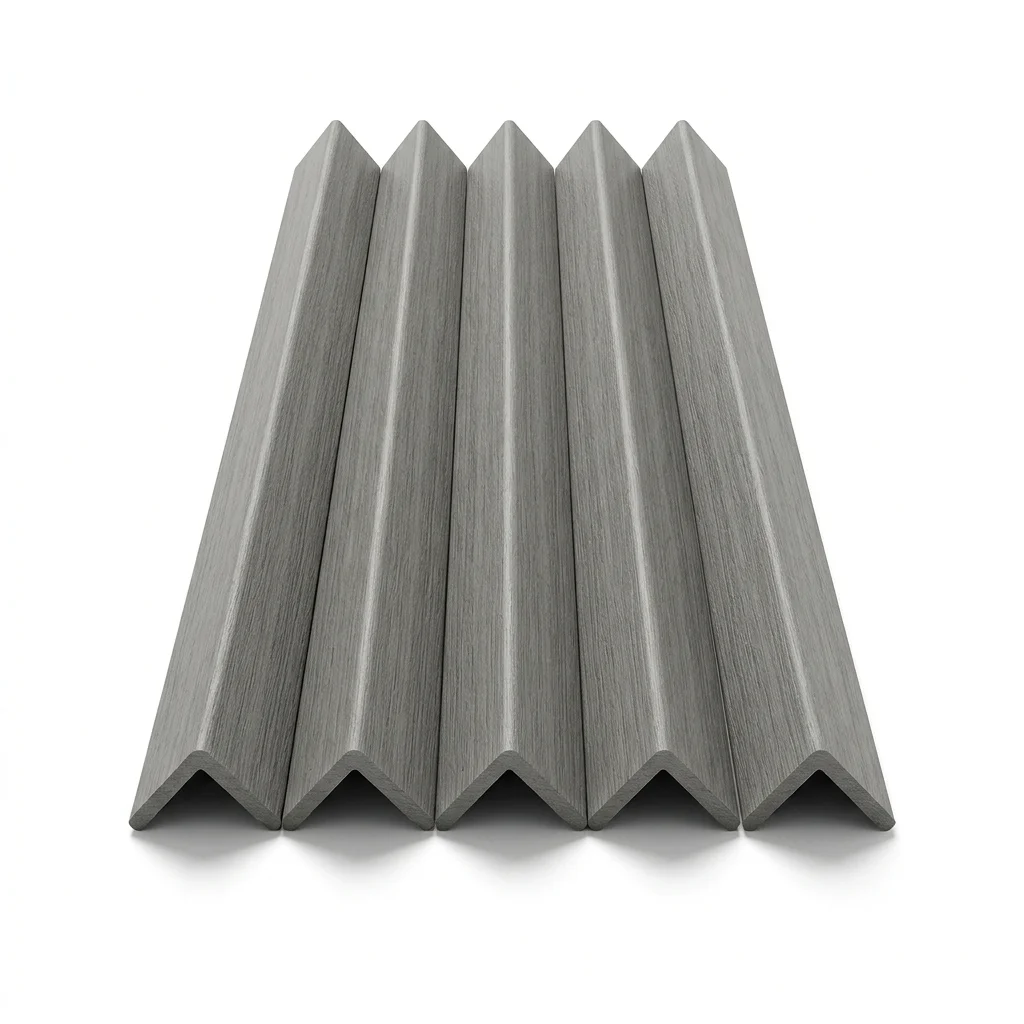WPC-Eckprofil 5er-Pack 170 cm Grau, L-förmiges Kantenprofil für Terrassen, Wasserfest & Witterungsbeständig Holz-Kunststoff-Verbundwerkstoff, für Image