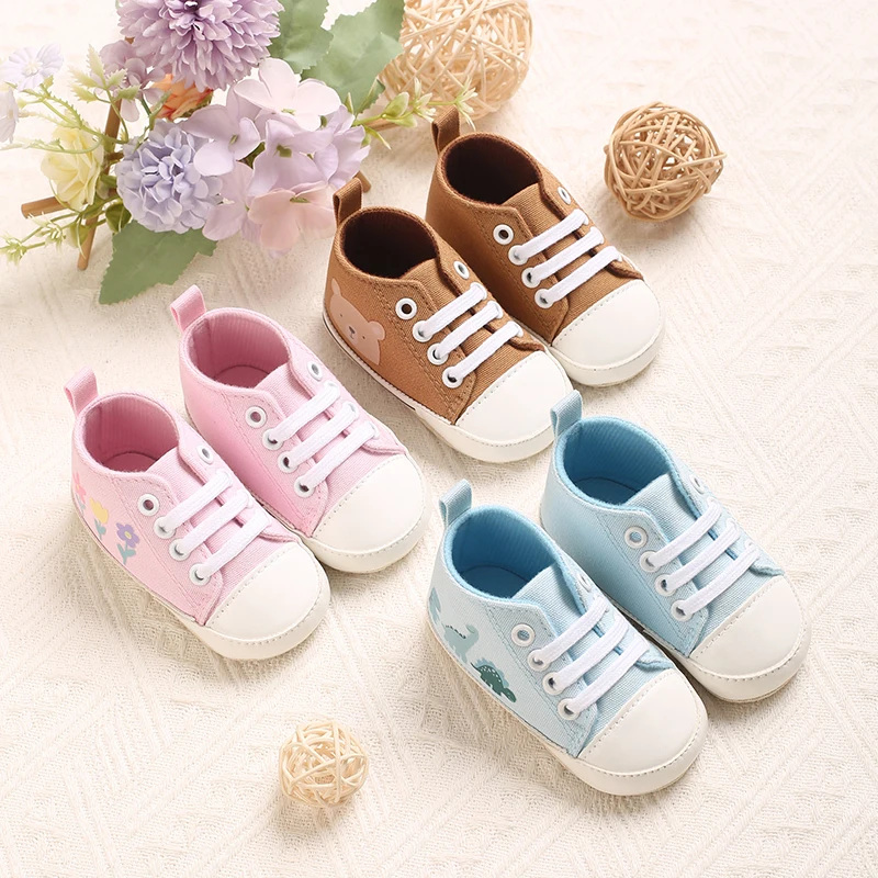 Frühling und Herbst Niedliche Cartoon-Babyschuhe Weiche Sohle Rutschfeste Freizeitschuhe Sportschuhe für Babys 0-18 Monate Neugeborene Erste Schritte