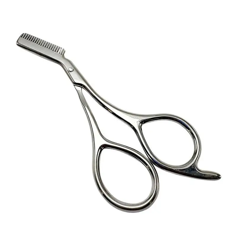 Schönheits-Augenbrauenschere aus Edelstahl mit praktischem Kamm für schnelles und präzises Trimmen, Set für Männer und Frauen, für den Arbeitsplatz oder auf Reisen Image