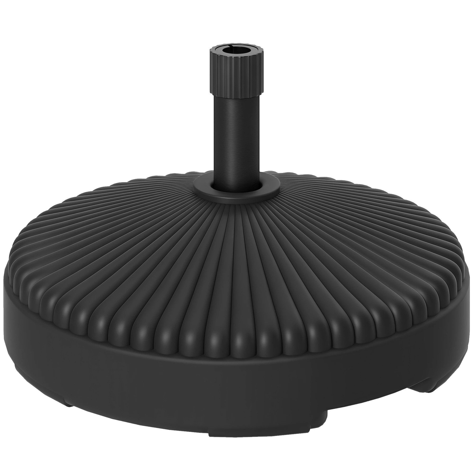 Runder Schirmständer 55x30cm HDPE Wasser-Sand-Füllung für Terrasse Pool Outdoor Schwarz Image