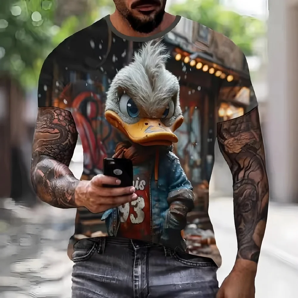 Fun Duck Digital 3D-Druck Sport Schnelltrocknendes Breatha Herren-T-Shirt Sommer Outdoor Streetwear Lässiges süßes Eltern-Kind-Kurzarm-Oberteil