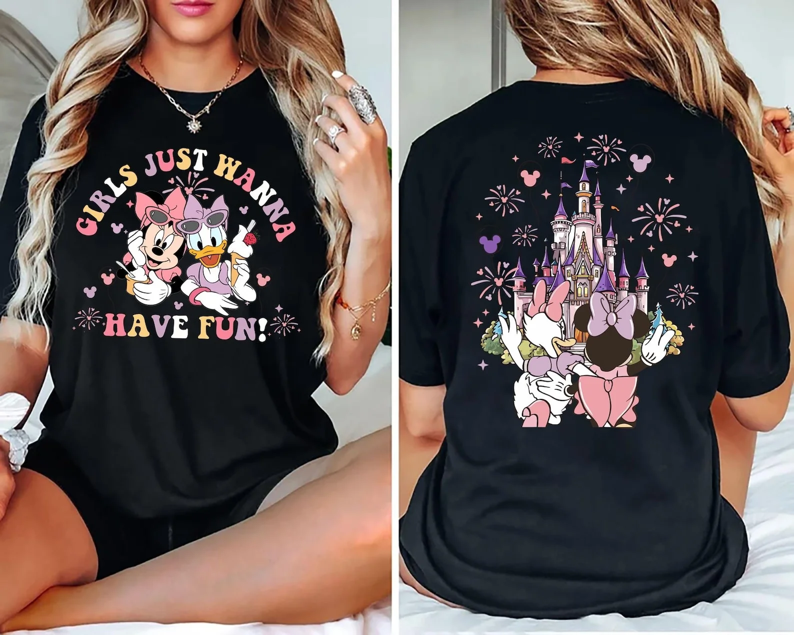 Disney Girls Just Want To Have Fun T-Shirt, Disney Minnie Daisy Sommer-T-Shirt, Disney Best Friends Resort T-Shirt