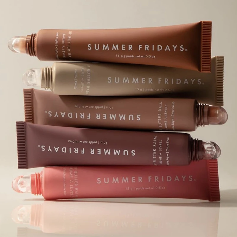 Summer Fridays Lippenbalsam, feuchtigkeitsspendender Spiegel, Lipgloss, Lippe, Vanille, rosa Zucker, Kaffee, Kuchen, Geruch, Lippenstift, transparentes Öl, Make-up Image