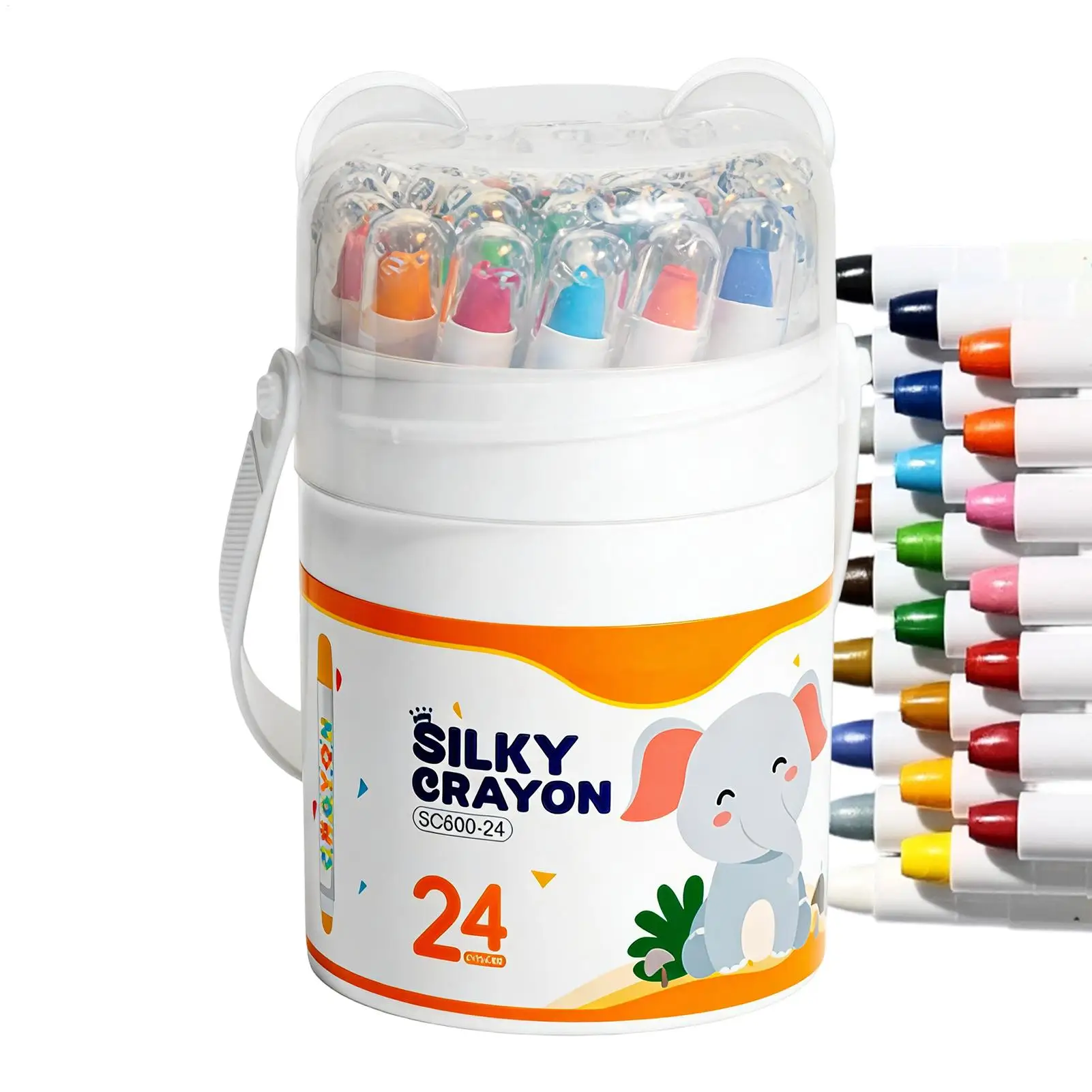 Ölpastell-Set, 24 Farben, einziehbare, wasserlösliche, mischbare Kunstbedarfsartikel, Zeichenmarker für Kinder, Schulklassenzimmer Image