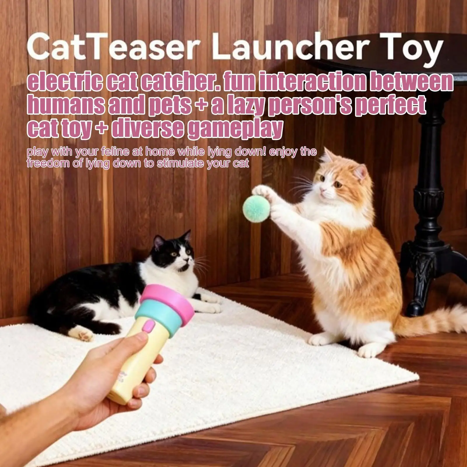 Elektrisches Katzenspielzeug, interaktives Teaser-Spielzeug mit USB-Aufladung, Unterhaltungsspielzeug für Kätzchen, zur Linderung von Langeweile, Übung, Training, Bereicherung des Alltags Image