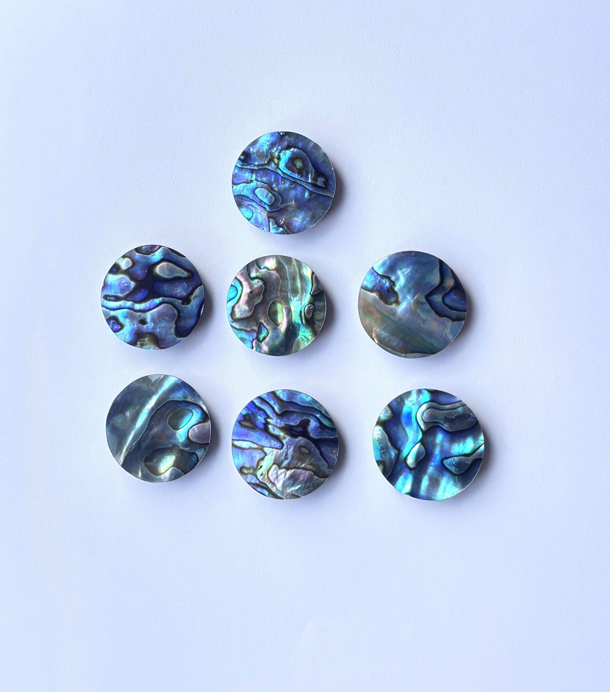 Natürliche Abalone Muschel Münze Beidseitig Flache Runde Scheiben Form Edelstein 6, 7, 8, 9, 10, 11, 12, 13, 14, 15, 16, 18, 20, 22, 24, 25 mm