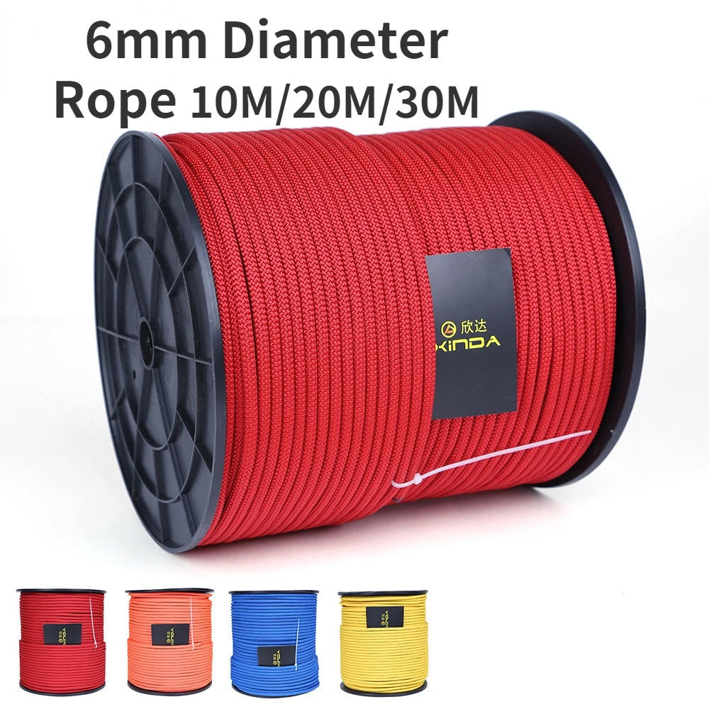 10 M/20 M/30 M 6 Core Professionelle Klettern Seil 6mm Durchmesser Hohe Festigkeit Ausrüstung Schnur sicherheit Seil Überleben Seil