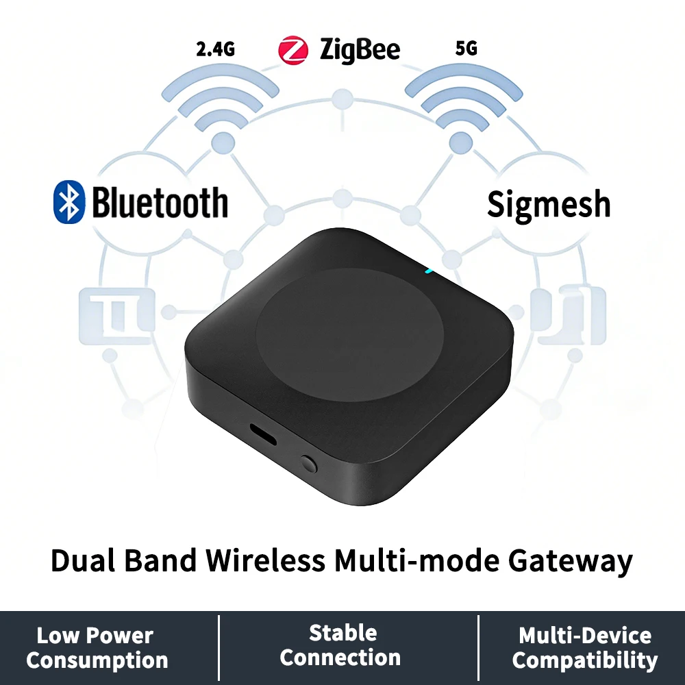 Dual-Band Wireless Multi-Mode Gateway 2,4GHz / 5GHz Wi-Fi Zigbee SigMesh Single-Point Beacon Mesh Bluetooth 5.0 Verbindungshub Image