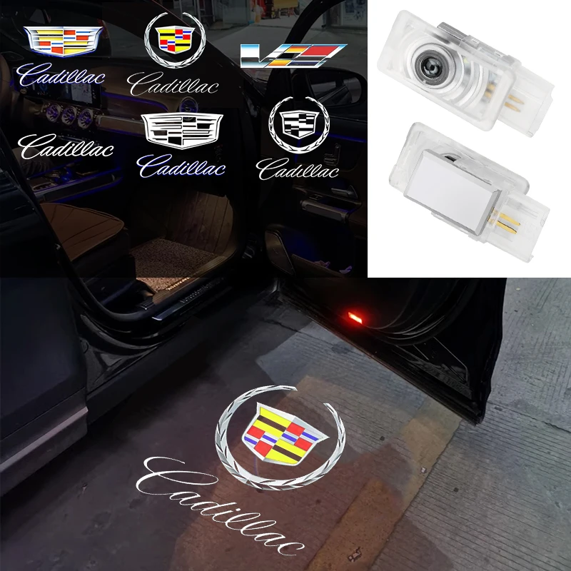 2 Stück Auto-Tür-Willkommenslicht LED HD-Projektorlampe Höflichkeitsbeleuchtung Zubehör für Cadillac CT5 CT6 XT4 XT5 XT6 ATS SRX XTS CTS Image