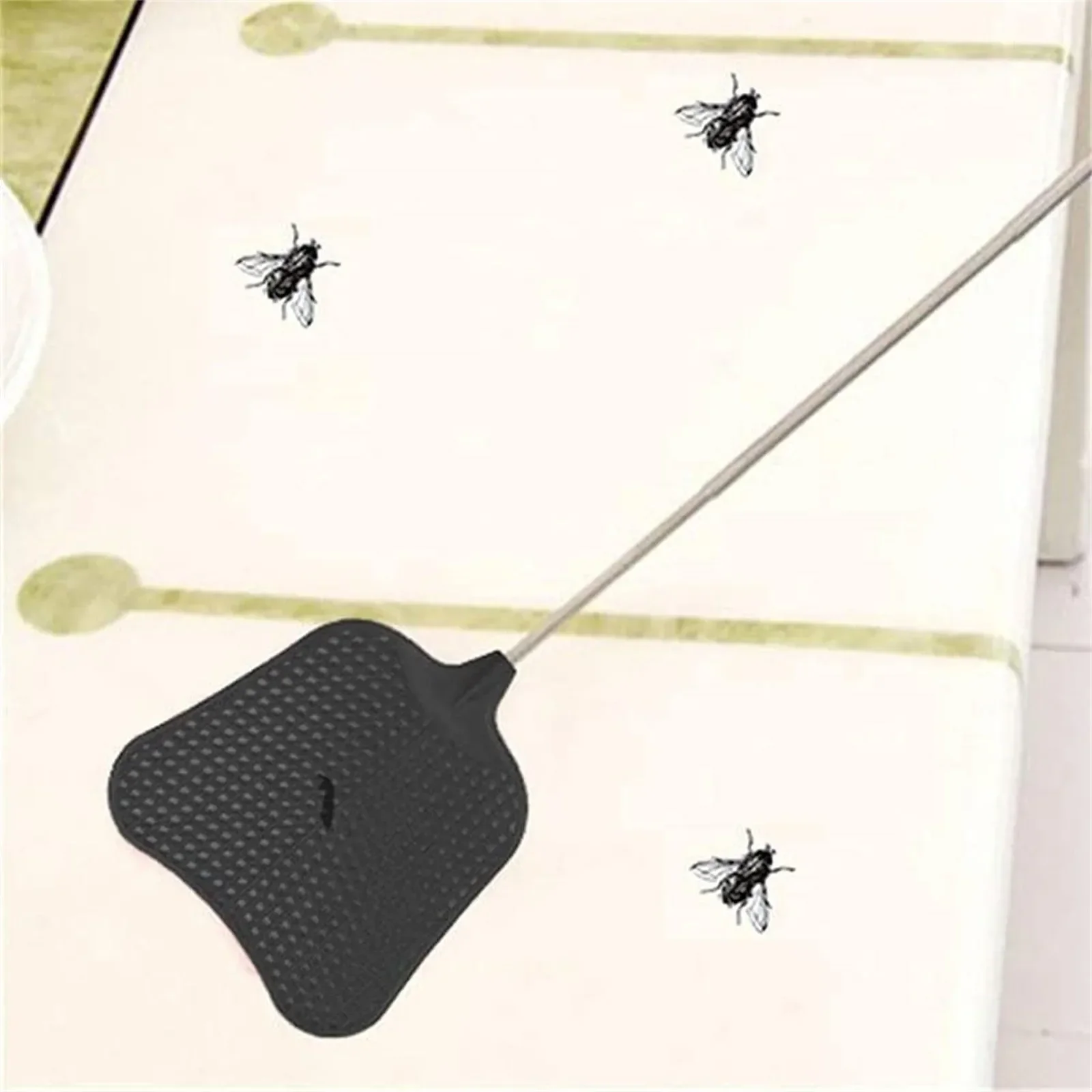 Teleskopische Fliegenklatsche aus robustem Kunststoff mit Edelstahl-Mückenschutzfunktion – Haushaltszubehör und Werkzeuge Image