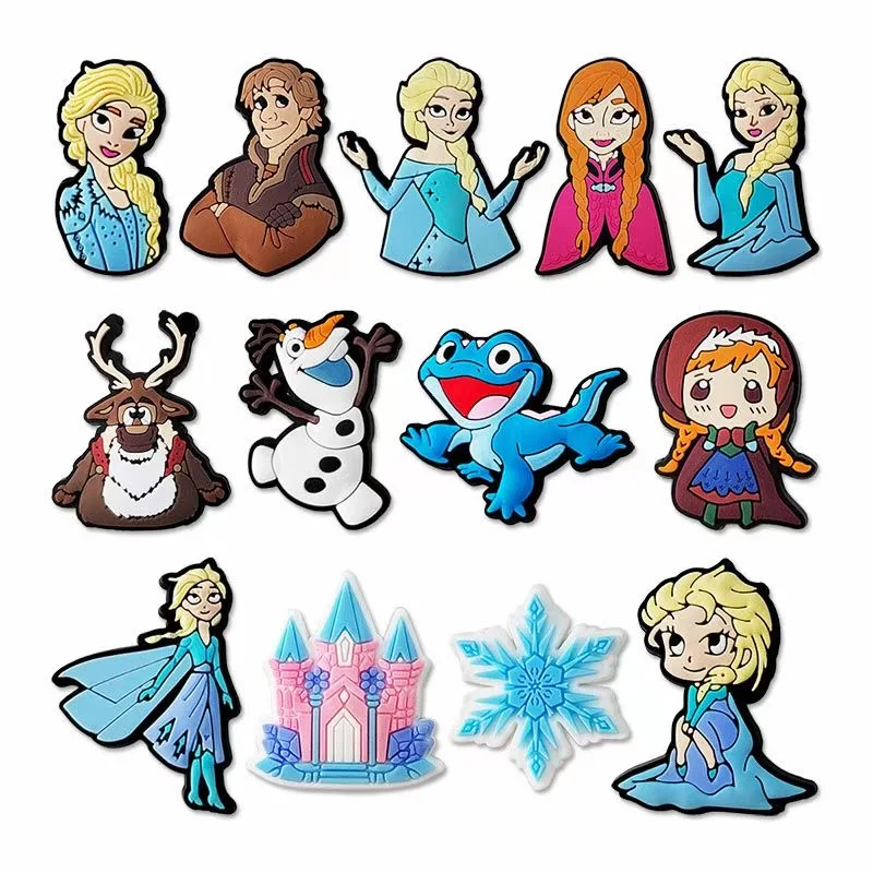 13-41PCS Disney Frozen Schuh Charms Schuh Zubehör Dekorationen für Anna Elsa Olaf Clog Schuhe Charm Schnalle Kinder Party Mädchen
