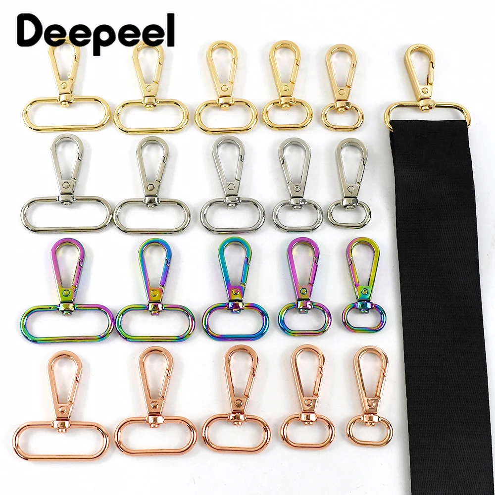 10 Stück 16–50 mm Metall-Taschengurt-Schnallen, Karabinerverschluss, drehbare Trigger-Clips, Karabinerhaken, DIY-Handtaschen-Schlüsselanhänger-Zubehör Image