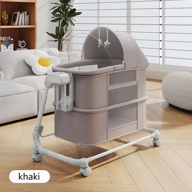 2026 Neues Intelligentes Elektrisches Baby-Schaukelbett, Multifunktionales Verstellbares Baby-Schlafbett, Komfortable Neugeborenen-Wiege Image