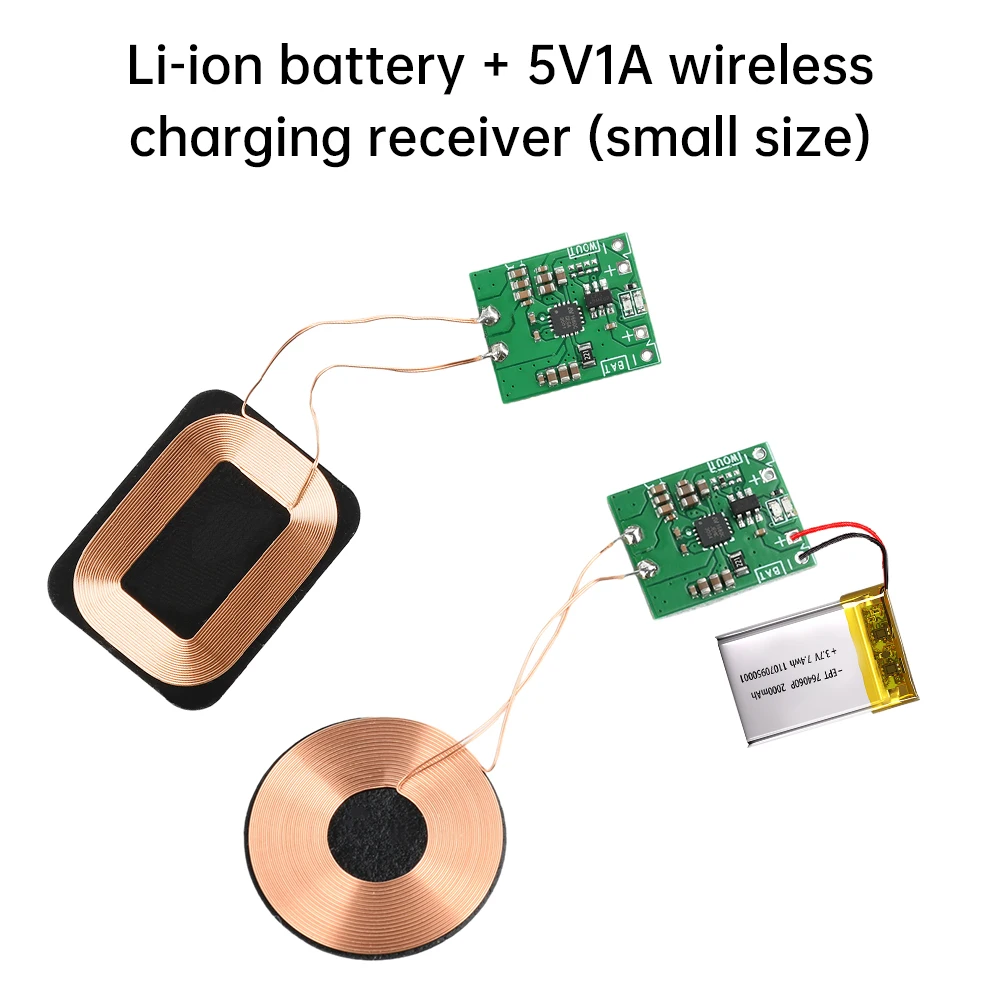 Kleines kabelloses Ladeempfängermodul mit integriertem 3,7V Lithium-Akku für DIY-Elektronikgeräte Image
